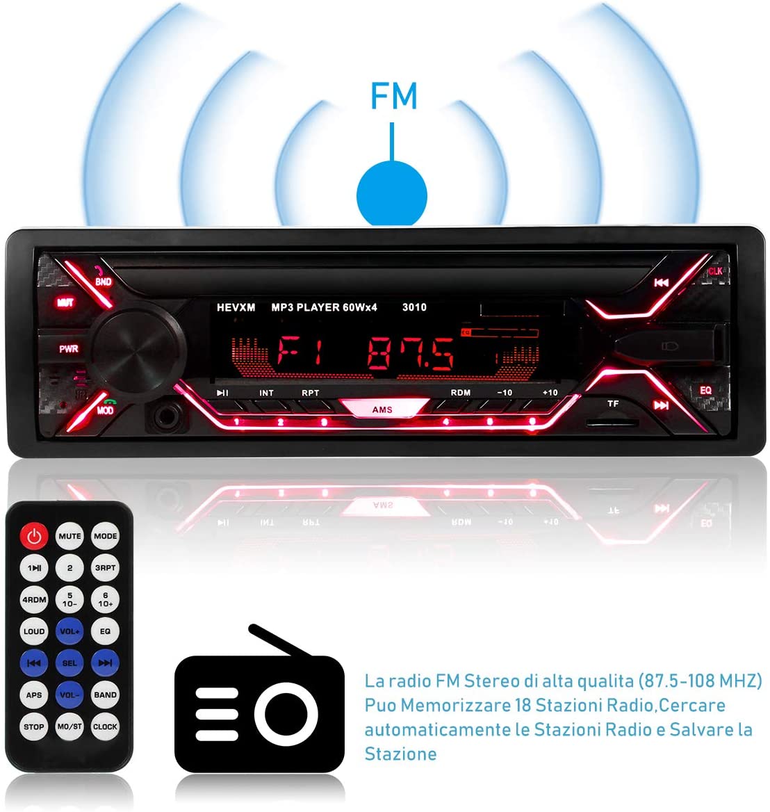 Autorádio CM-3250 Bluetooth Handsfree - Odnímatelný panel