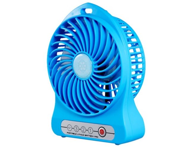 VENTILÁTOR NA BATERII / větrák s nočním světlem 2v1, 14 cm