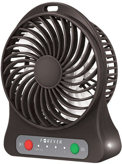VENTILÁTOR NA BATERII / větrák s nočním světlem 2v1, 14 cm
